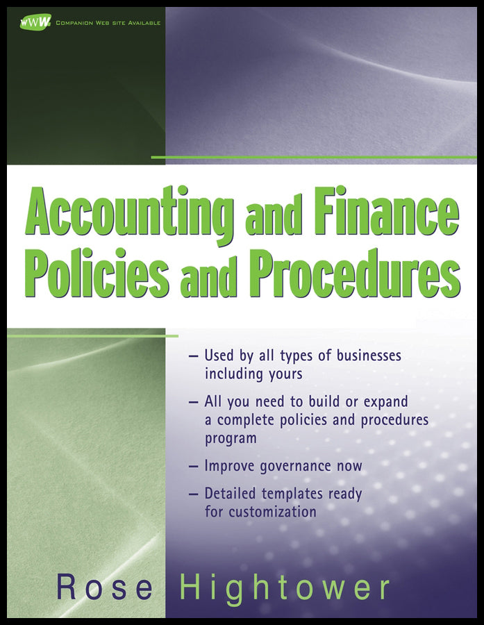 Accounting and Finance Policies and Procedures, (with URL)
