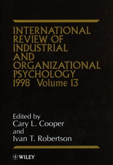 International Review of Industrial and Organizational Psychology 1998, Volume 13