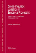 Studies in Theoretical Psycholinguistics