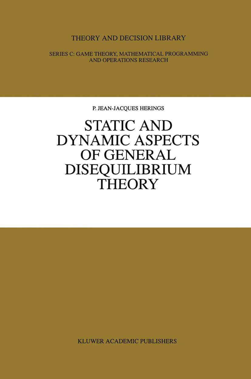 Static and Dynamic Aspects of General Disequilibrium Theory