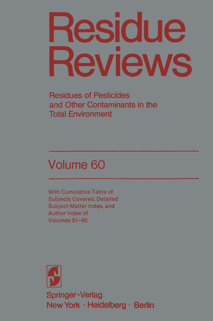 Reviews of Environmental Contamination and Toxicology
