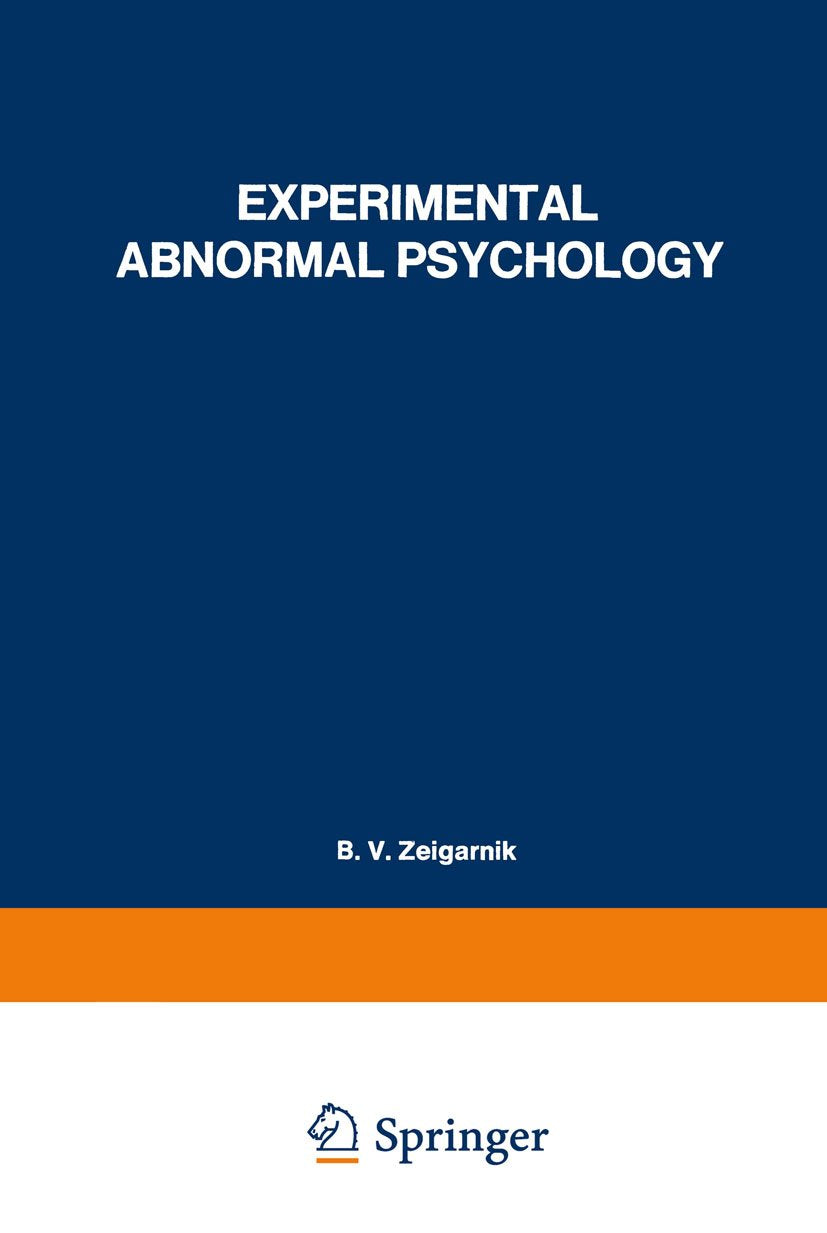 Experimental Abnormal Psychology