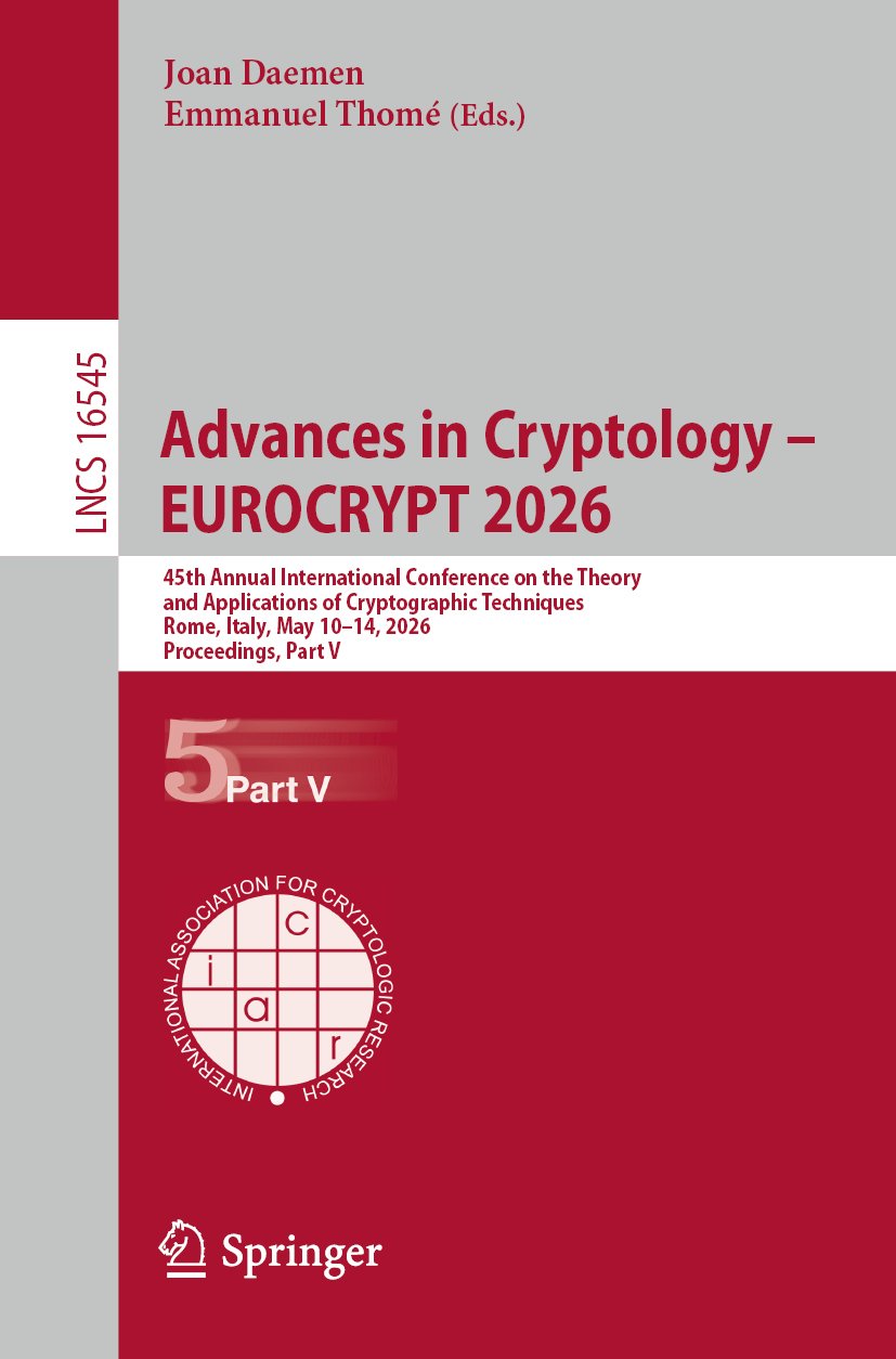 Advances in Cryptology – EUROCRYPT 2026