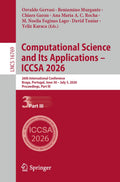 Computational Science and Its Applications – ICCSA 2026