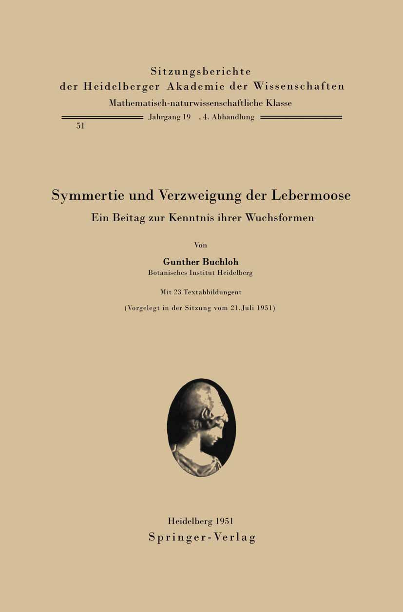 Sitzungsberichte der Heidelberger Akademie der Wissenschaften: Ein Beitrag zur Kenntnis ihrer Wuchsformen