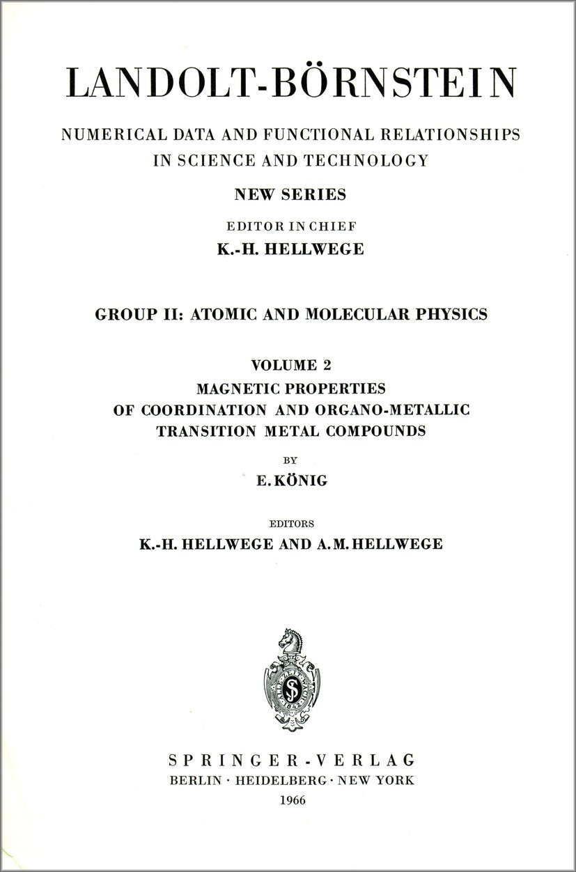 Landolt-Börnstein: Numerical Data and Functional Relationships in Science and Technology - New Series
