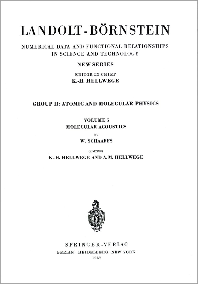 Landolt-Börnstein: Numerical Data and Functional Relationships in Science and Technology - New Series