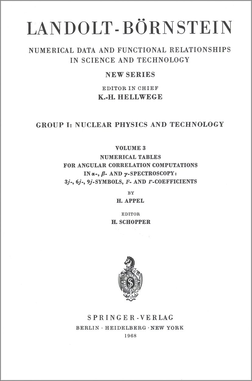 Landolt-Börnstein: Numerical Data and Functional Relationships in Science and Technology - New Series