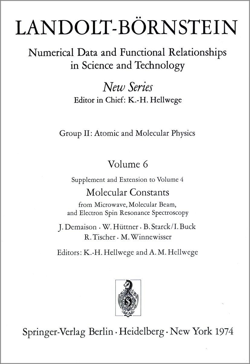 Landolt-Börnstein: Numerical Data and Functional Relationships in Science and Technology - New Series