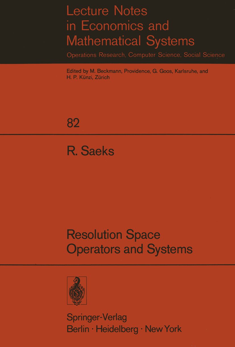 Lecture Notes in Economics and Mathematical Systems