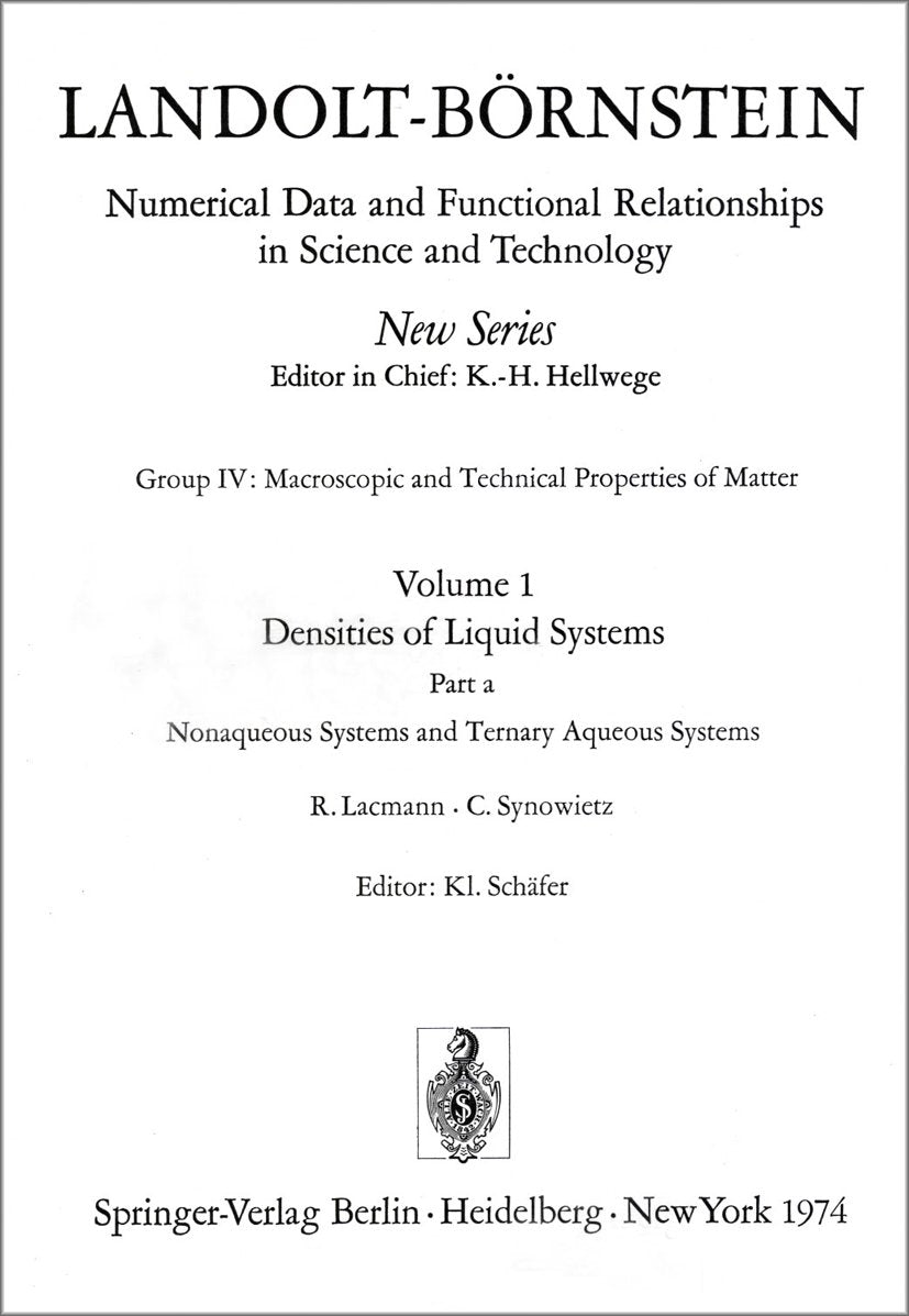 Landolt-Börnstein: Numerical Data and Functional Relationships in Science and Technology - New Series