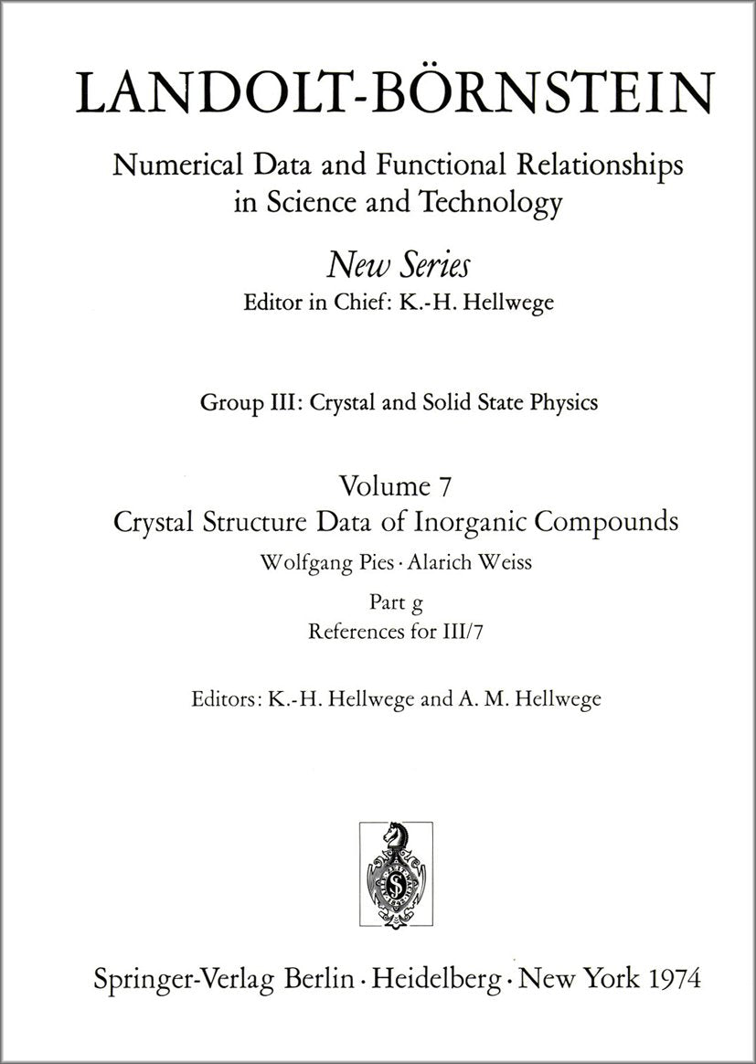 Landolt-Börnstein: Numerical Data and Functional Relationships in Science and Technology - New Series