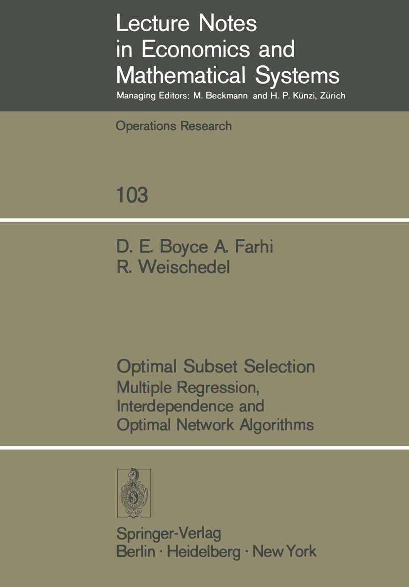 Lecture Notes in Economics and Mathematical Systems