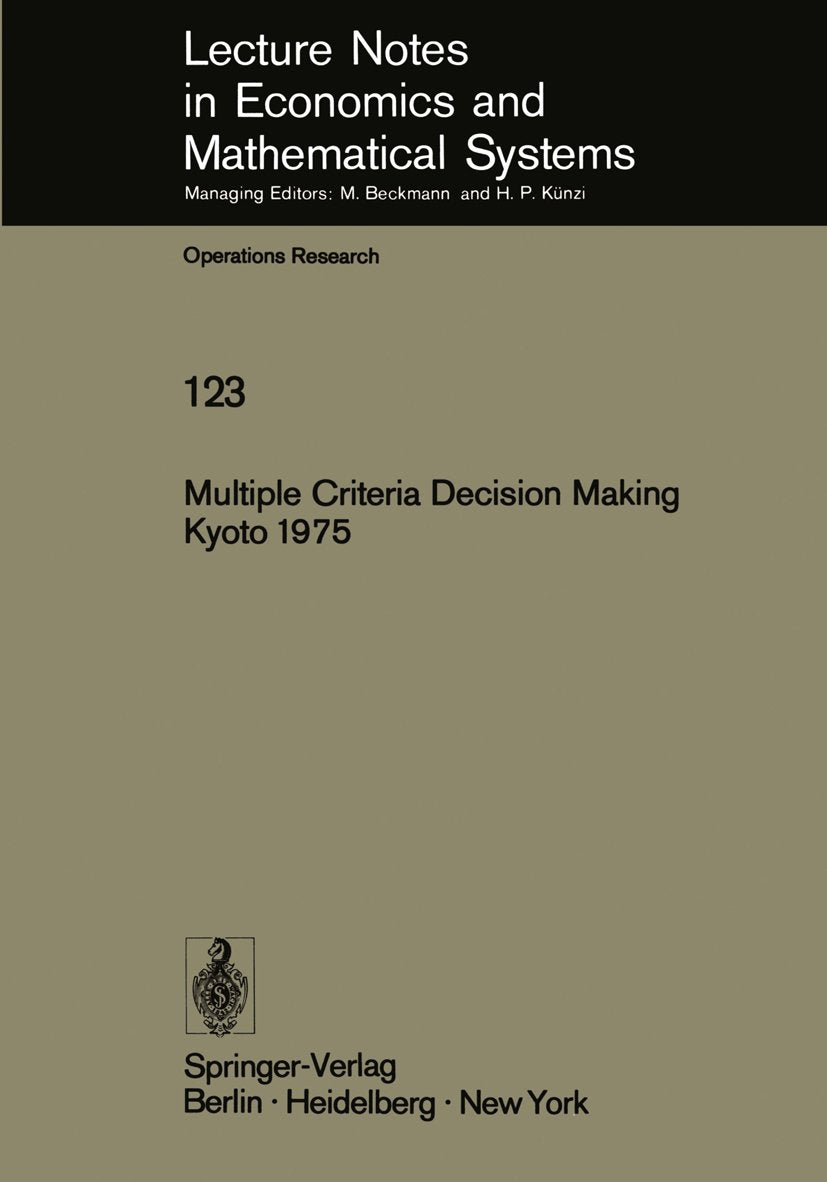 Lecture Notes in Economics and Mathematical Systems