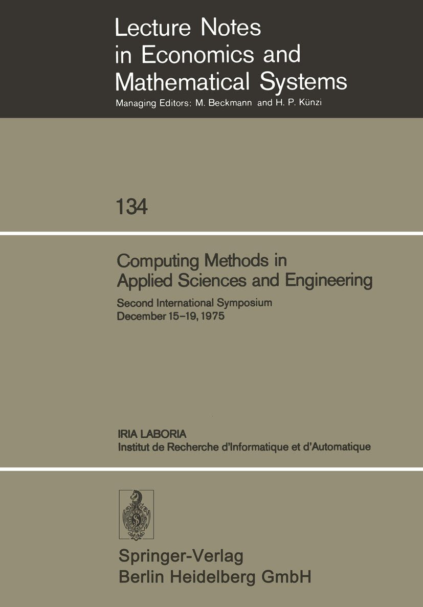 Lecture Notes in Economics and Mathematical Systems