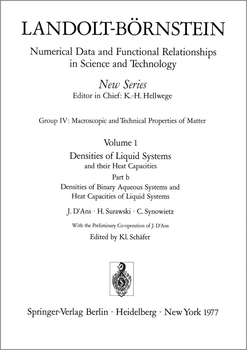 Landolt-Börnstein: Numerical Data and Functional Relationships in Science and Technology - New Series