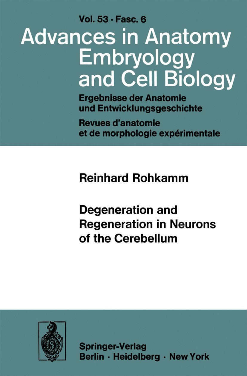 Advances in Anatomy, Embryology and Cell Biology