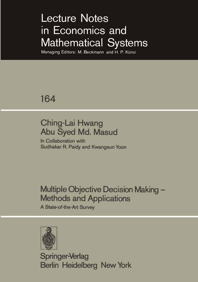 Lecture Notes in Economics and Mathematical Systems