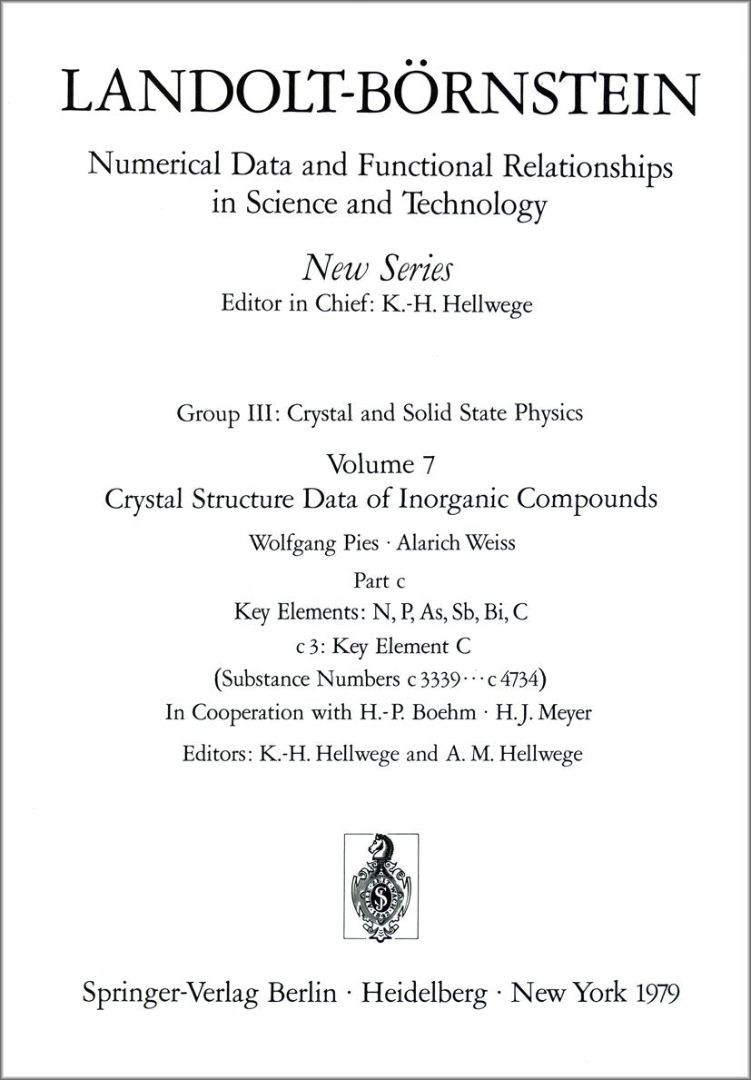 Landolt-Börnstein: Numerical Data and Functional Relationships in Science and Technology - New Series