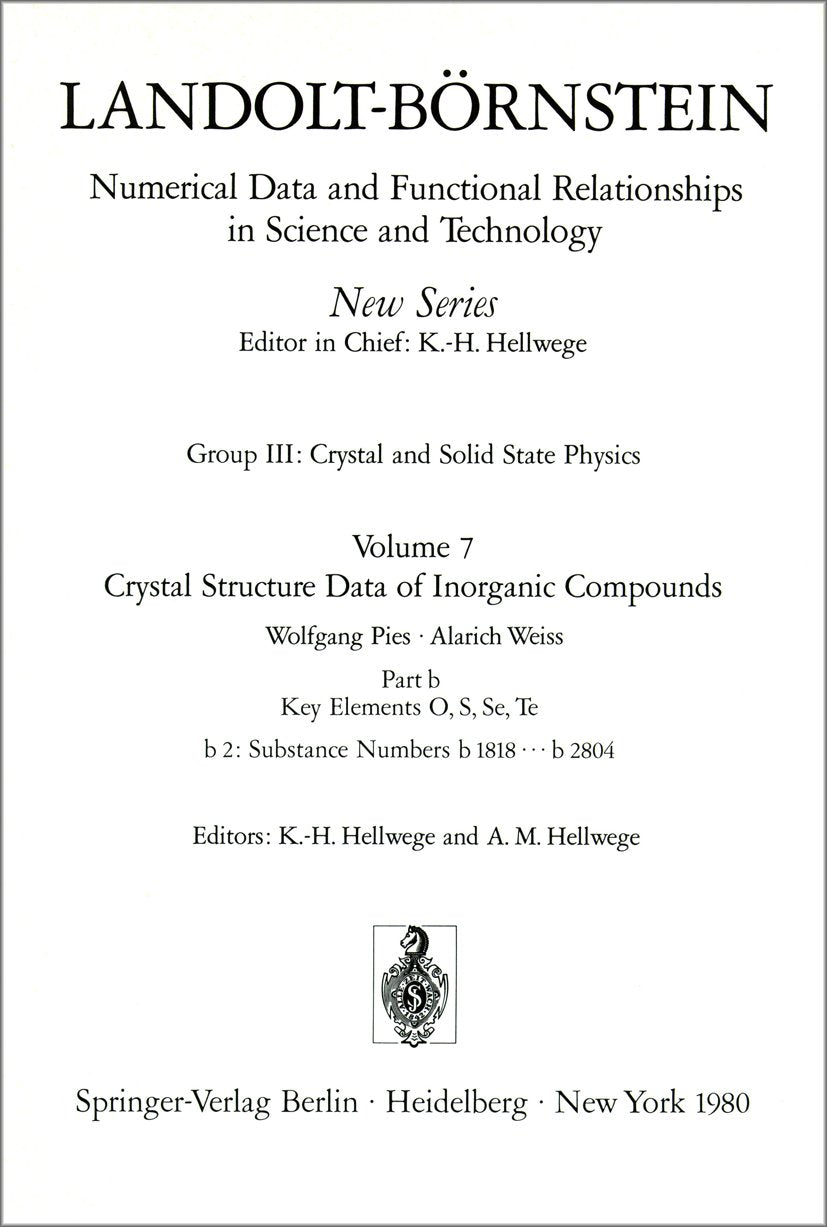 Landolt-Börnstein: Numerical Data and Functional Relationships in Science and Technology - New Series