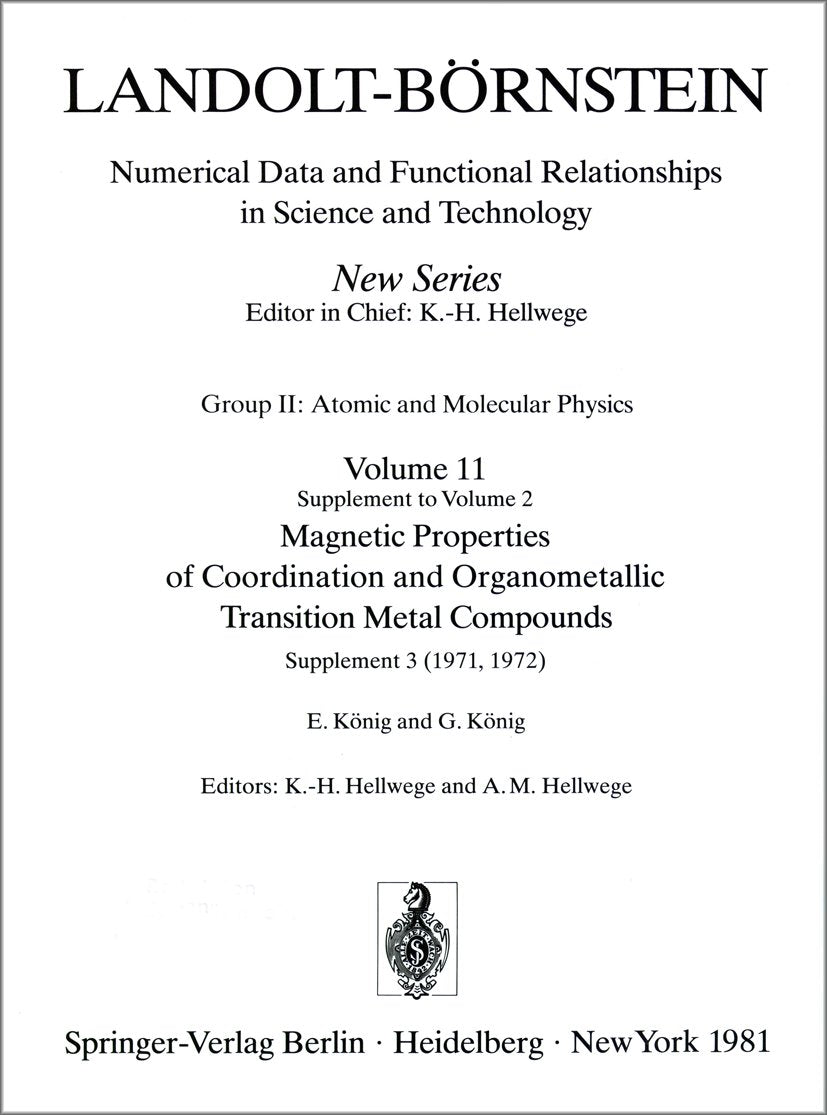 Landolt-Börnstein: Numerical Data and Functional Relationships in Science and Technology - New Series