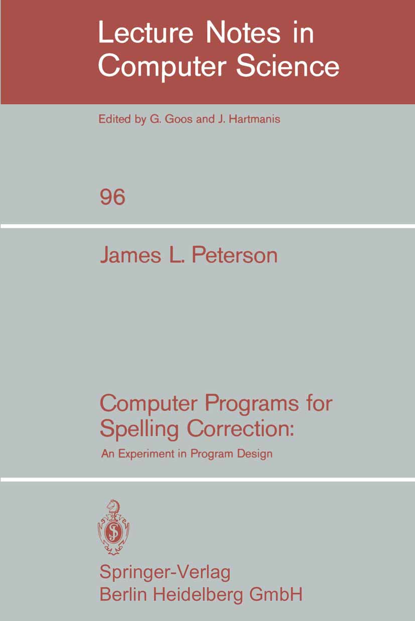 Computer Programs for Spelling Correction