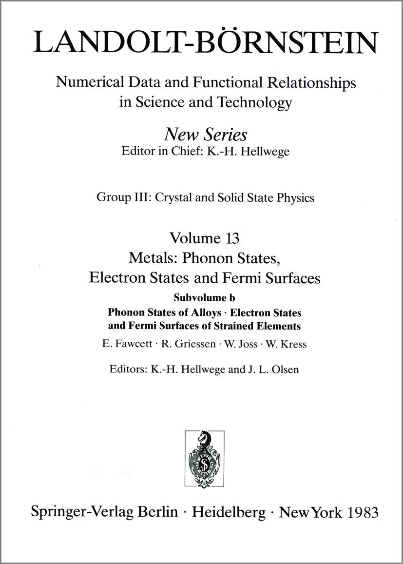 Landolt-Börnstein: Numerical Data and Functional Relationships in Science and Technology - New Series
