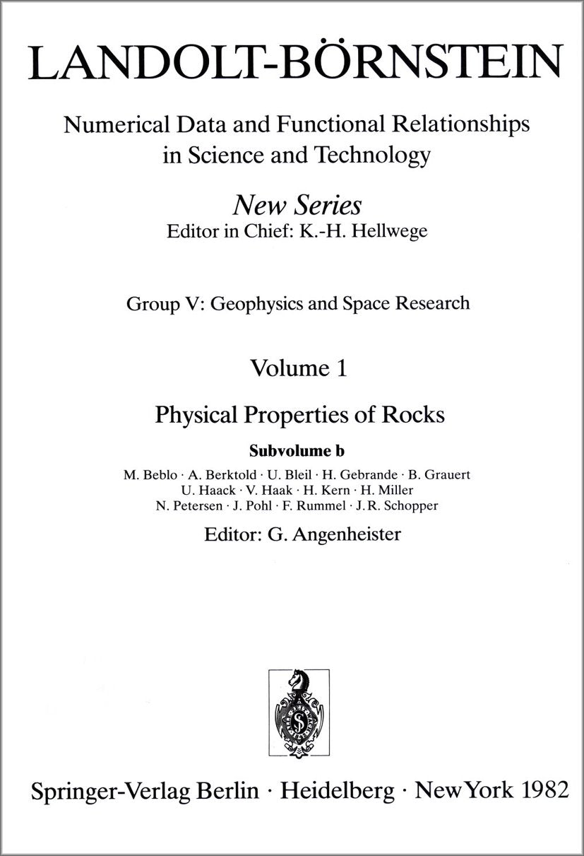 Landolt-Börnstein: Numerical Data and Functional Relationships in Science and Technology - New Series