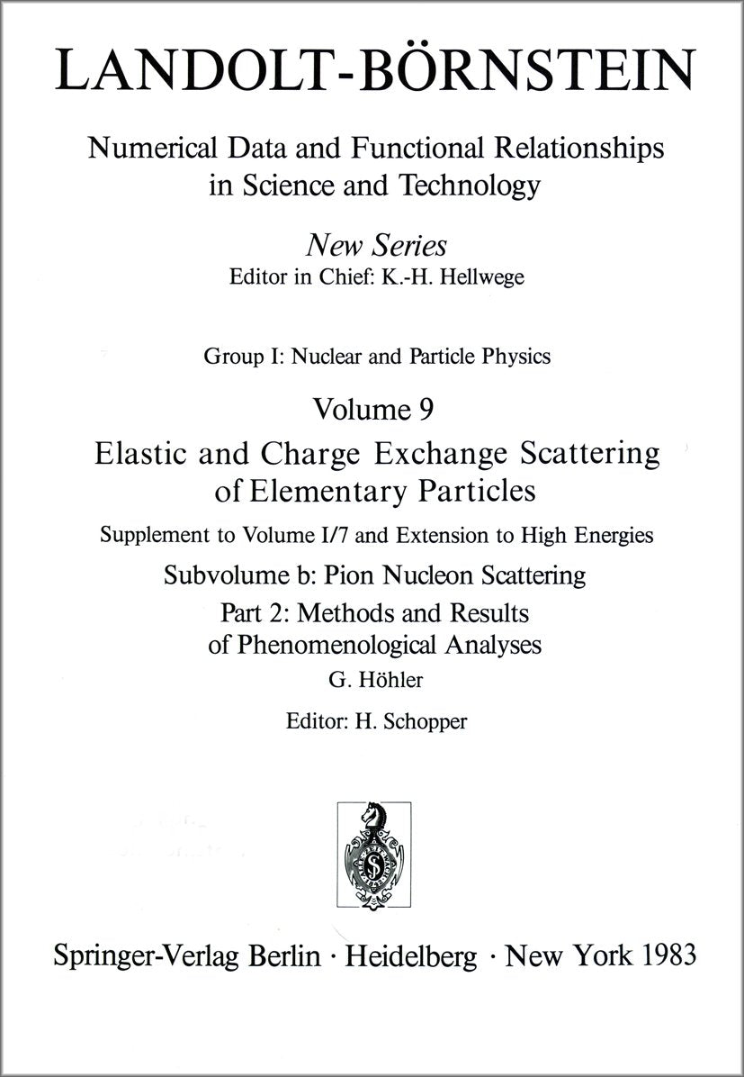 Landolt-Börnstein: Numerical Data and Functional Relationships in Science and Technology - New Series