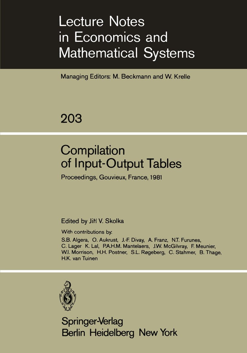 Lecture Notes in Economics and Mathematical Systems