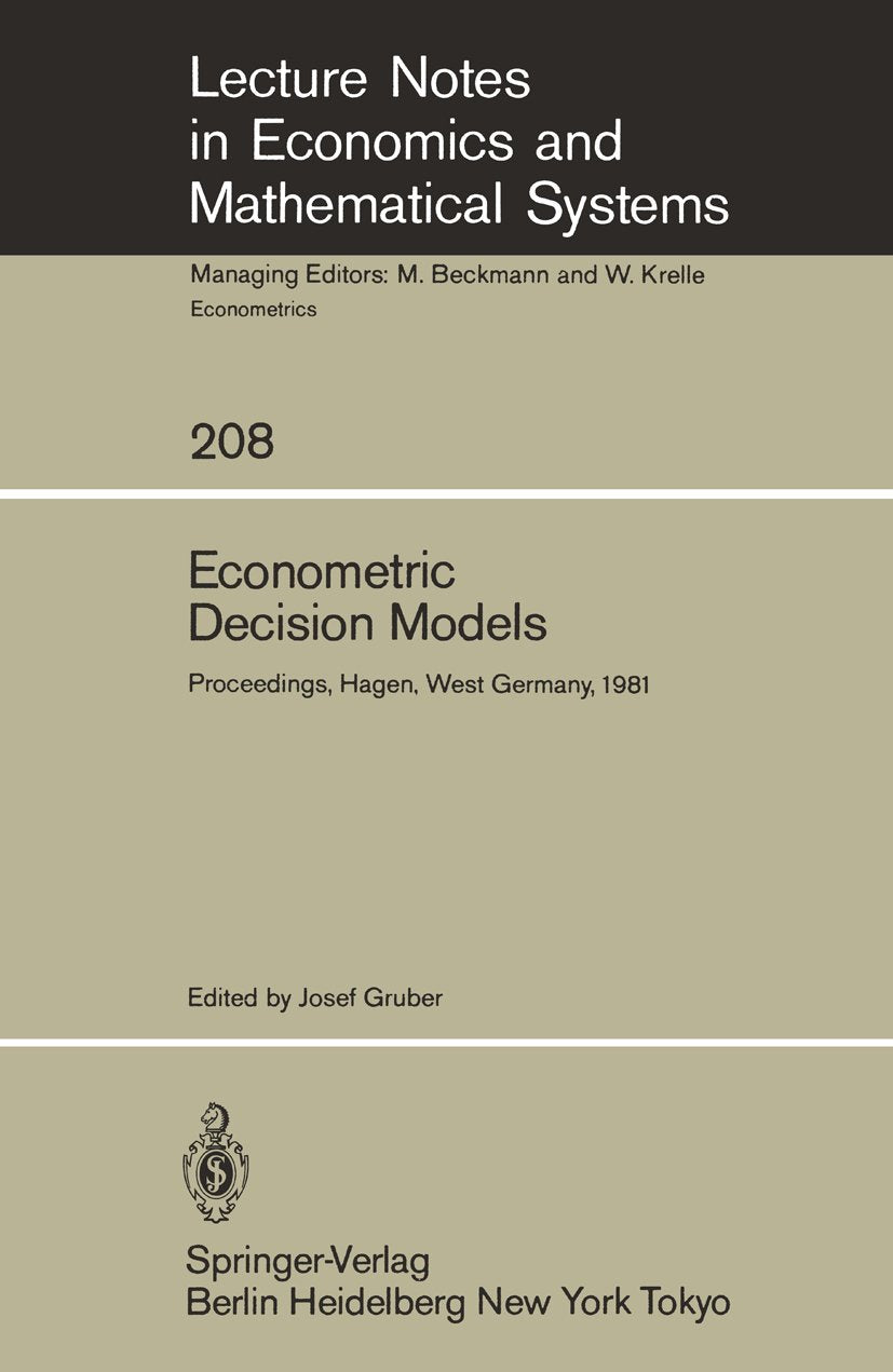 Lecture Notes in Economics and Mathematical Systems