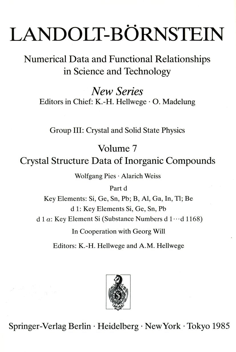 Landolt-Börnstein: Numerical Data and Functional Relationships in Science and Technology - New Series