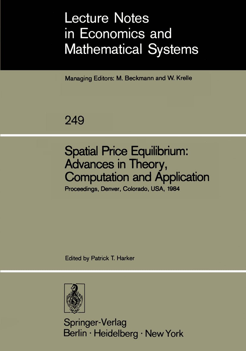 Lecture Notes in Economics and Mathematical Systems