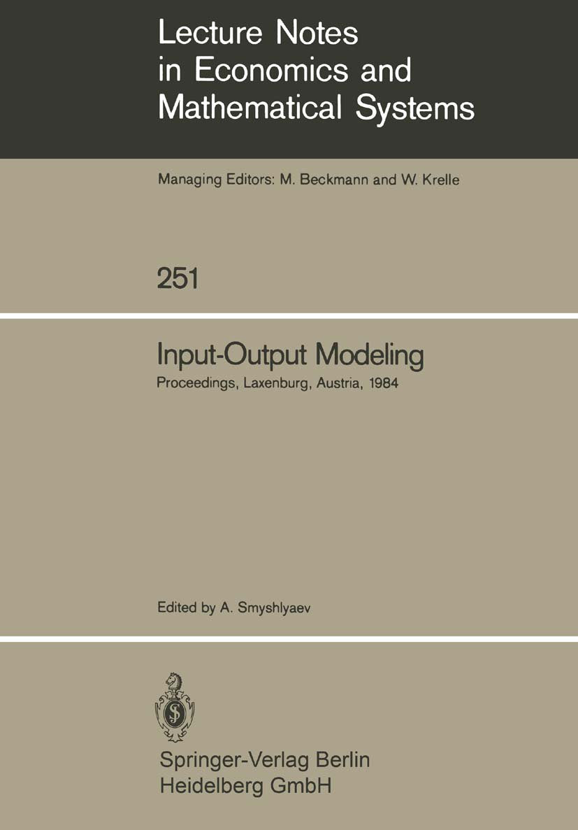 Lecture Notes in Economics and Mathematical Systems
