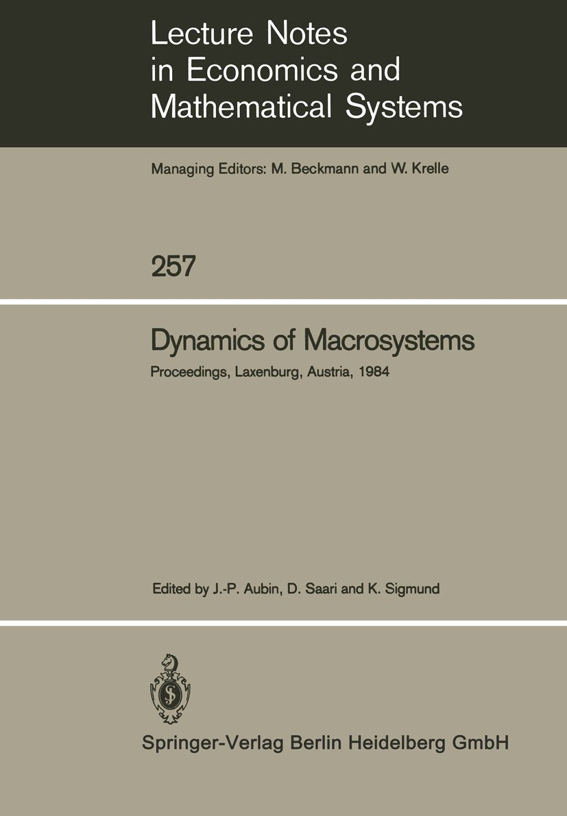 Lecture Notes in Economics and Mathematical Systems