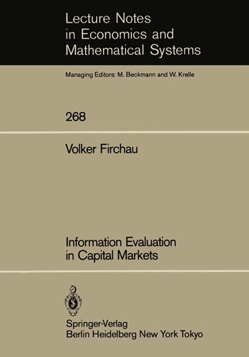Lecture Notes in Economics and Mathematical Systems