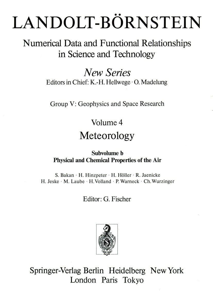 Landolt-Börnstein: Numerical Data and Functional Relationships in Science and Technology - New Series