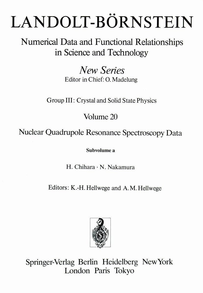 Landolt-Börnstein: Numerical Data and Functional Relationships in Science and Technology - New Series