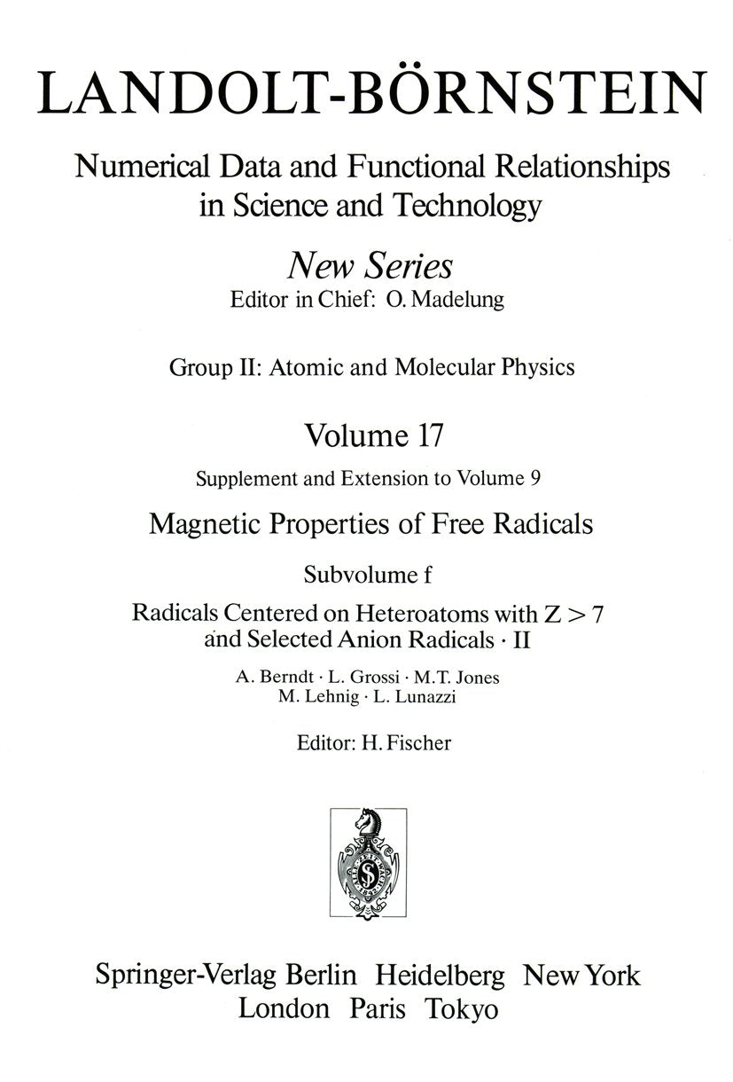 Landolt-Börnstein: Numerical Data and Functional Relationships in Science and Technology - New Series