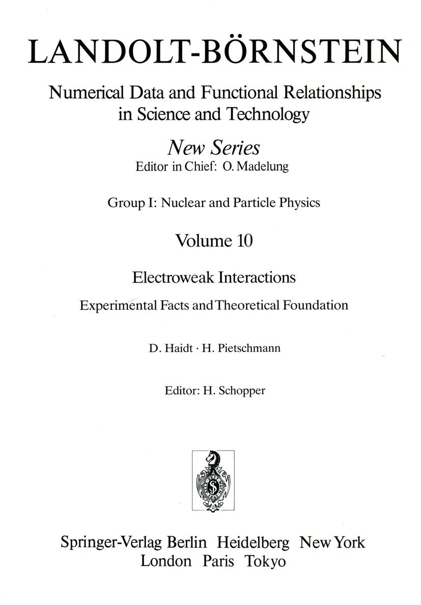 Landolt-Börnstein: Numerical Data and Functional Relationships in Science and Technology - New Series