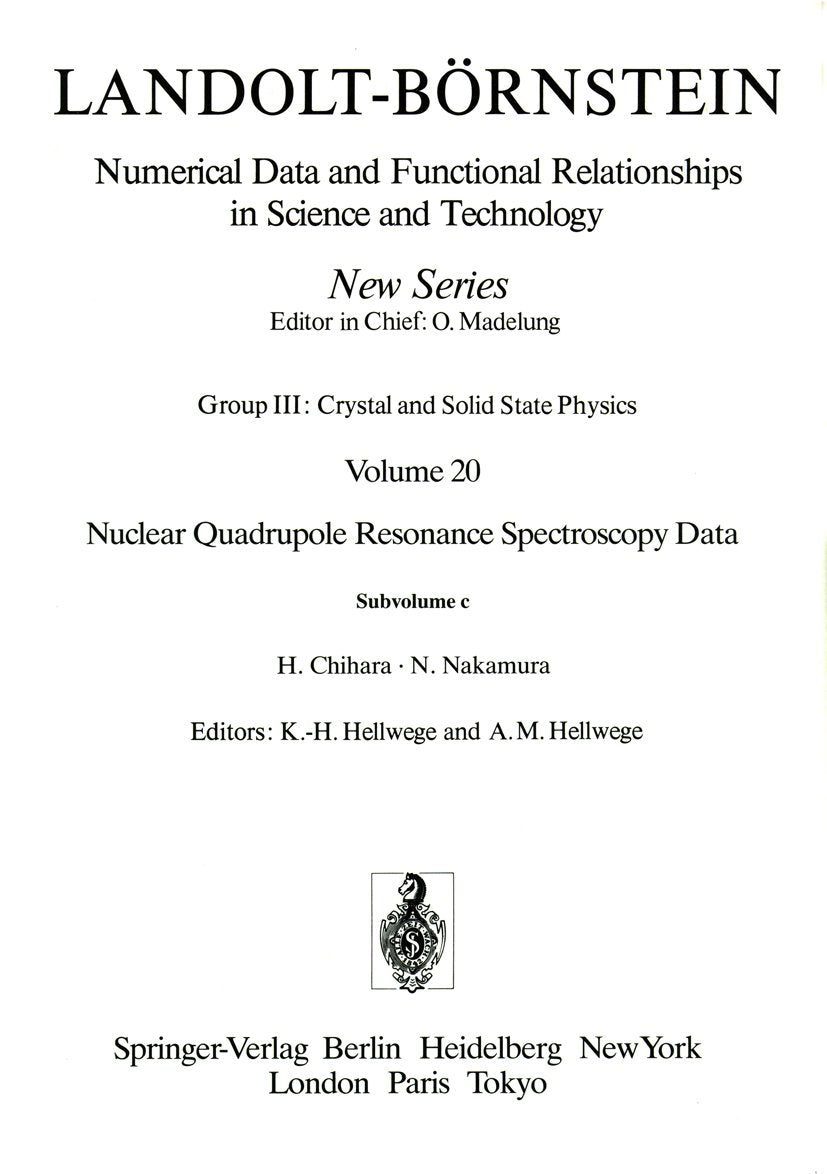 Landolt-Börnstein: Numerical Data and Functional Relationships in Science and Technology - New Series