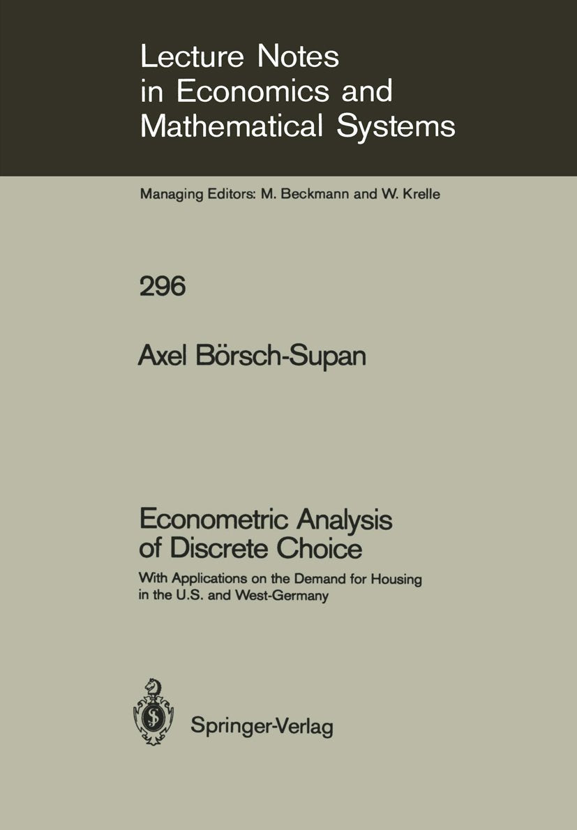 Lecture Notes in Economics and Mathematical Systems