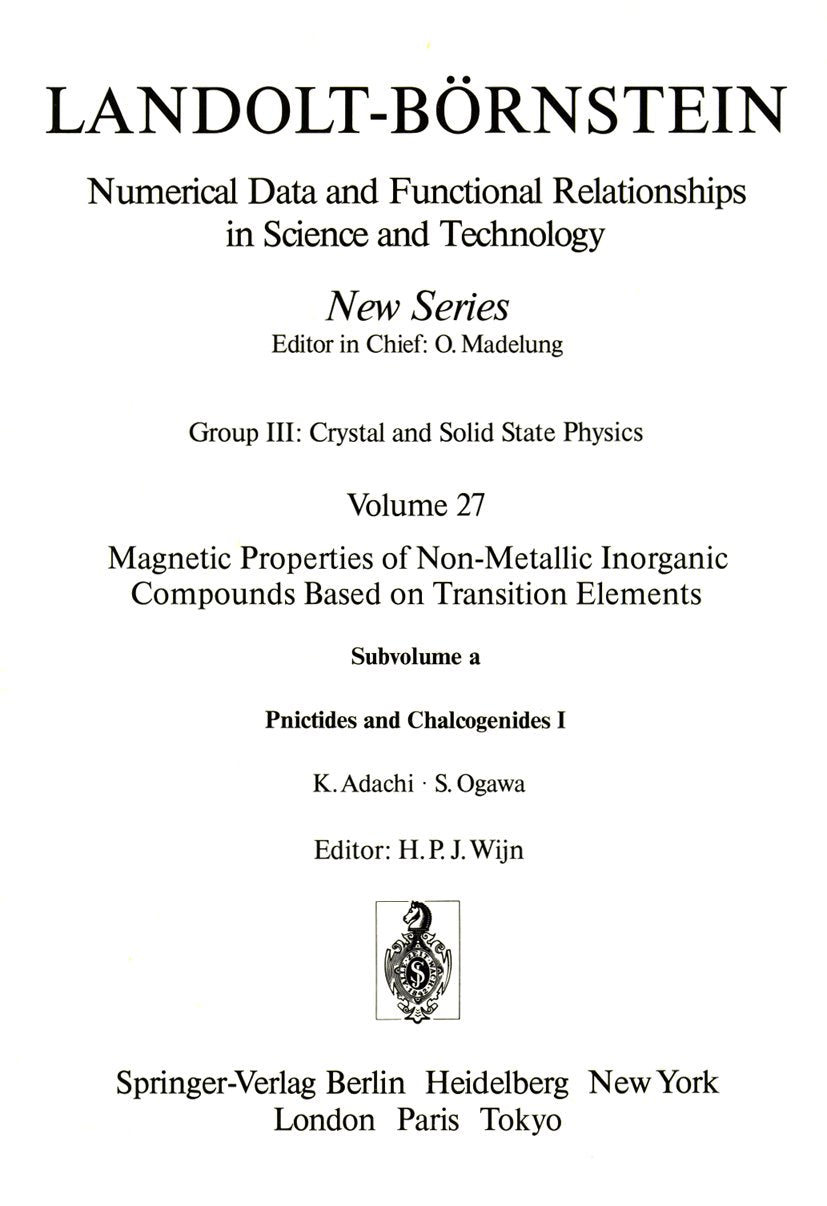 Landolt-Börnstein: Numerical Data and Functional Relationships in Science and Technology - New Series