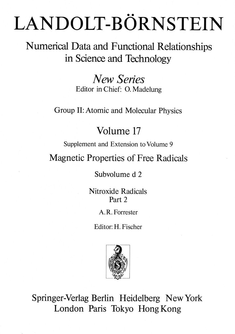 Landolt-Börnstein: Numerical Data and Functional Relationships in Science and Technology - New Series