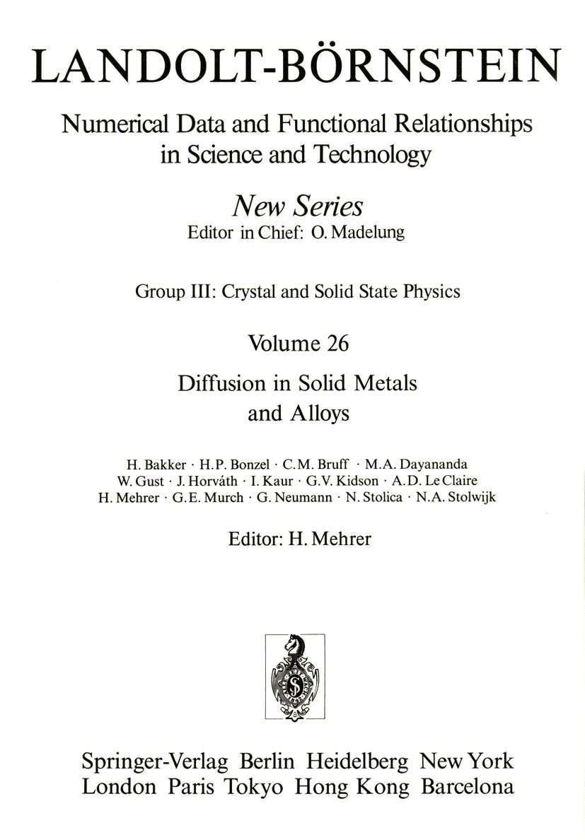 Landolt-Börnstein: Numerical Data and Functional Relationships in Science and Technology - New Series