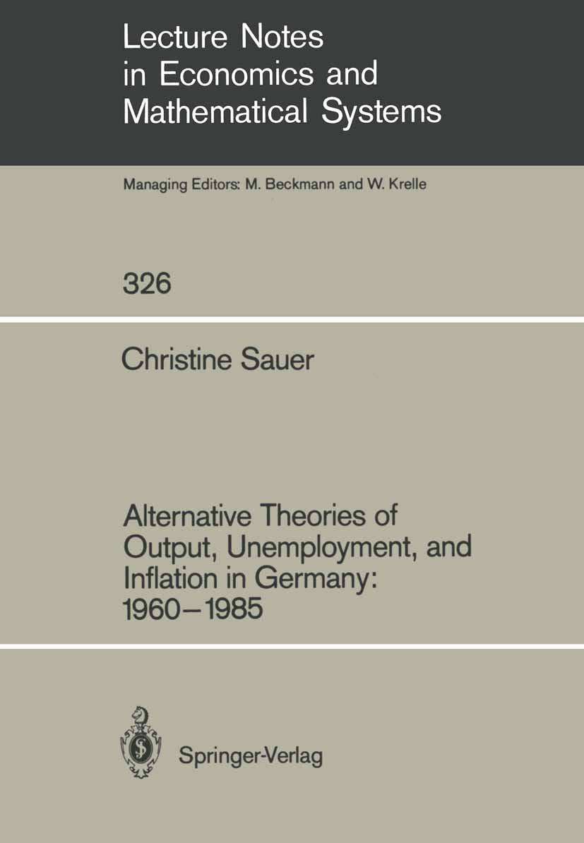Lecture Notes in Economics and Mathematical Systems