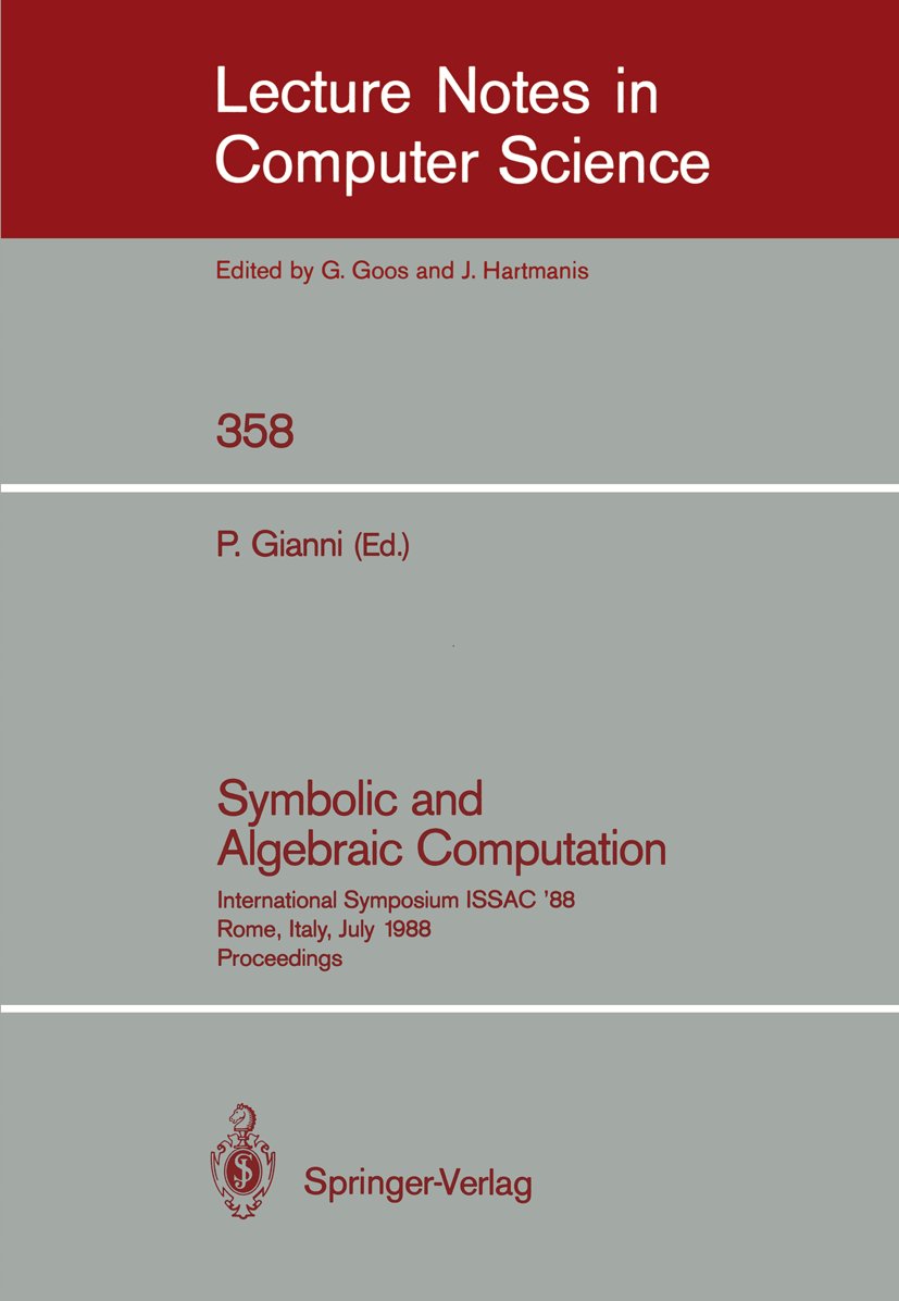 Symbolic and Algebraic Computation