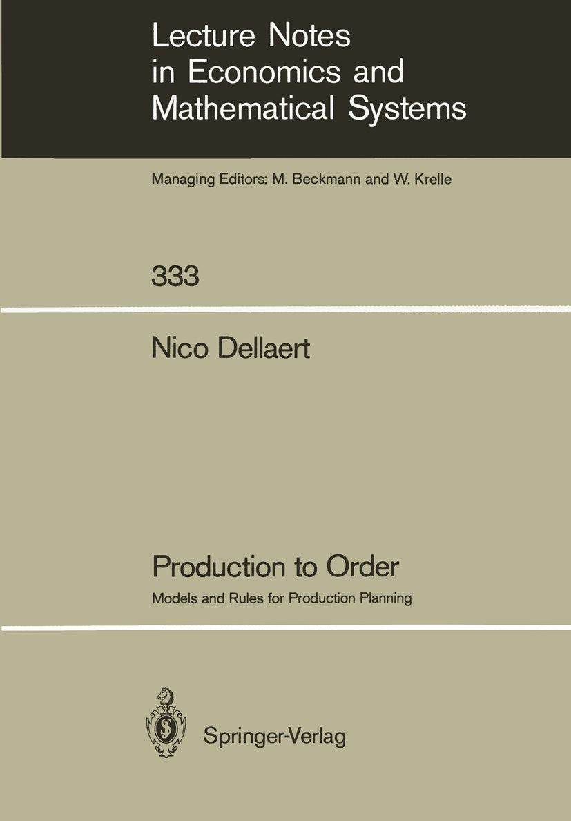 Lecture Notes in Economics and Mathematical Systems
