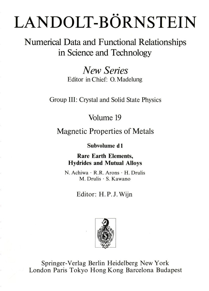 Landolt-Börnstein: Numerical Data and Functional Relationships in Science and Technology - New Series