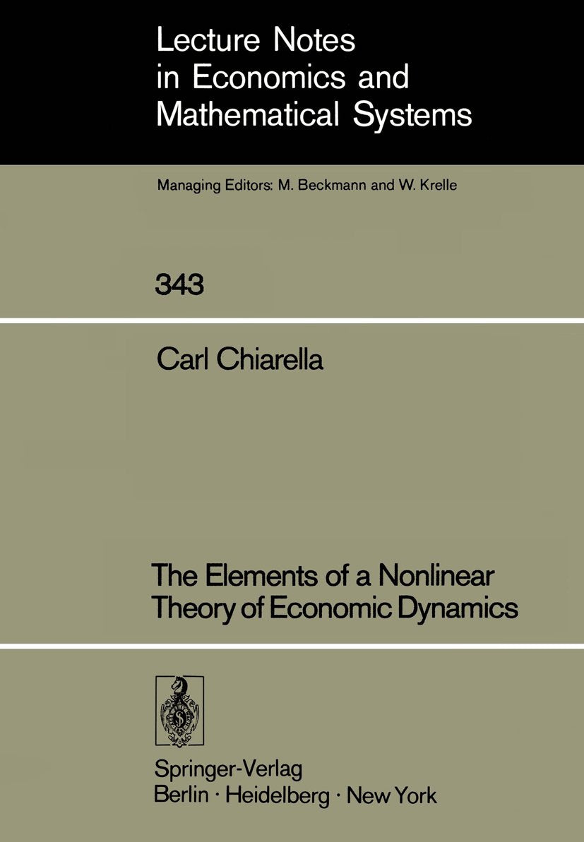 Lecture Notes in Economics and Mathematical Systems